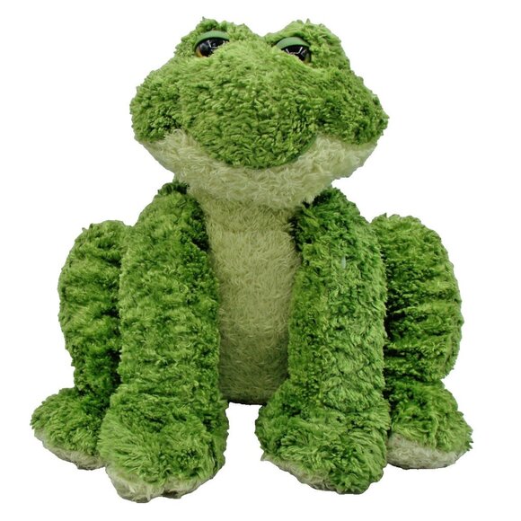 Green Frog Plush Froggle Woggle w/ Rattle Animal Stuffed Toy First and Main Vtg - Picture 1 of 9